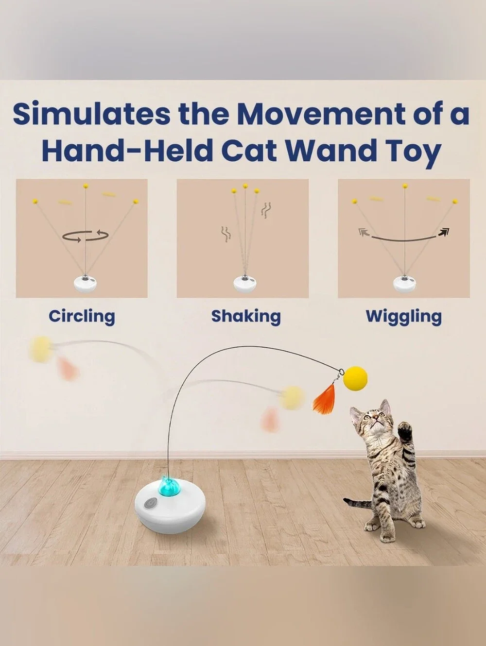 PawsPik Interactive Rechargeable Exercise Tumbler Cat Toy, White
